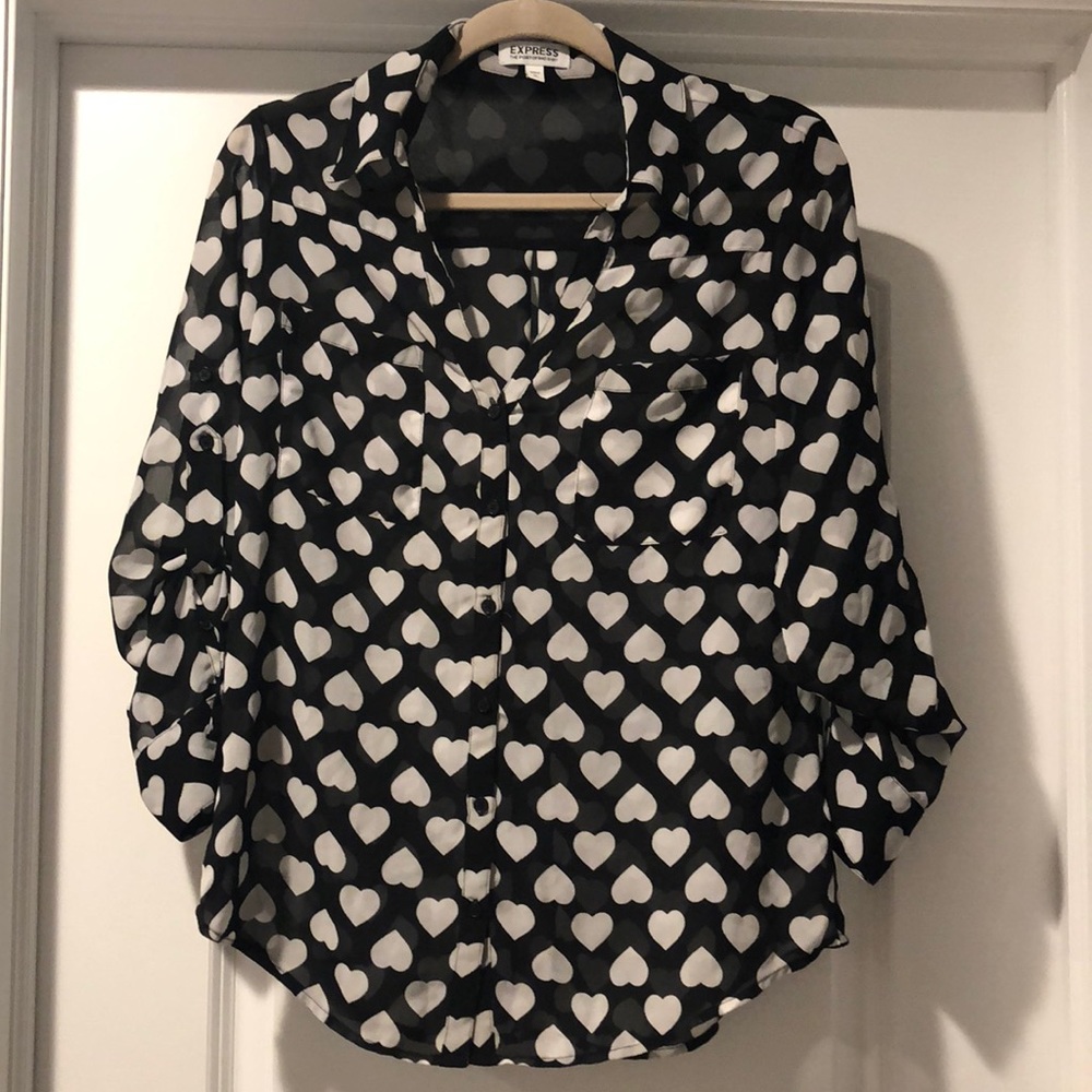 Heart button down